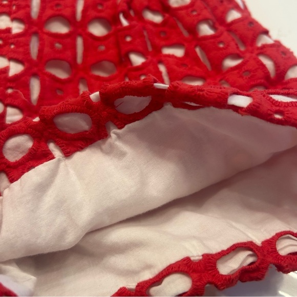 Janie and Jack Size 2T Girls Sleeveless Crochet Red and White Romper Kids - Picture 5 of 7